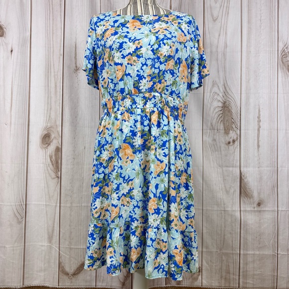 croft & barrow Dresses & Skirts - Croft & Barrow Midi Dress Cottagecore Feminine Lightweight Blue Floral Size 0X